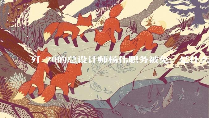 歼-20的总设计师杨伟职务被免，是什么情况？